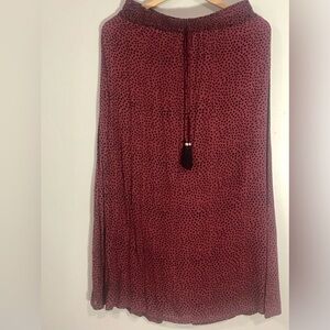 89TH + Madison Boho polka Dot Print long maxi Skirts cranberry tone size S